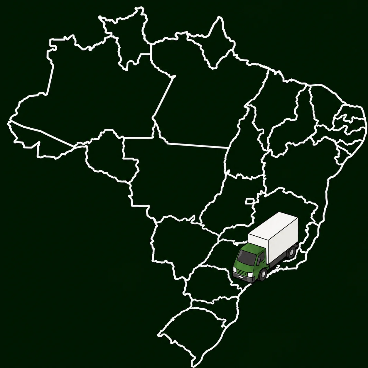Mapa de distribuição da GUITA no Brasil